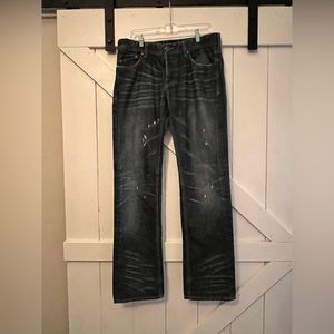 Mens Affliction blue jeans, ACE slim straight, 32/32